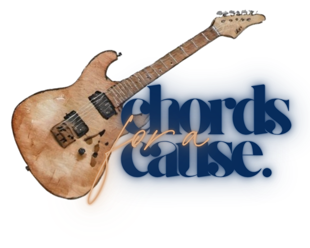 Chords for a Cause logo with an electric guitar
